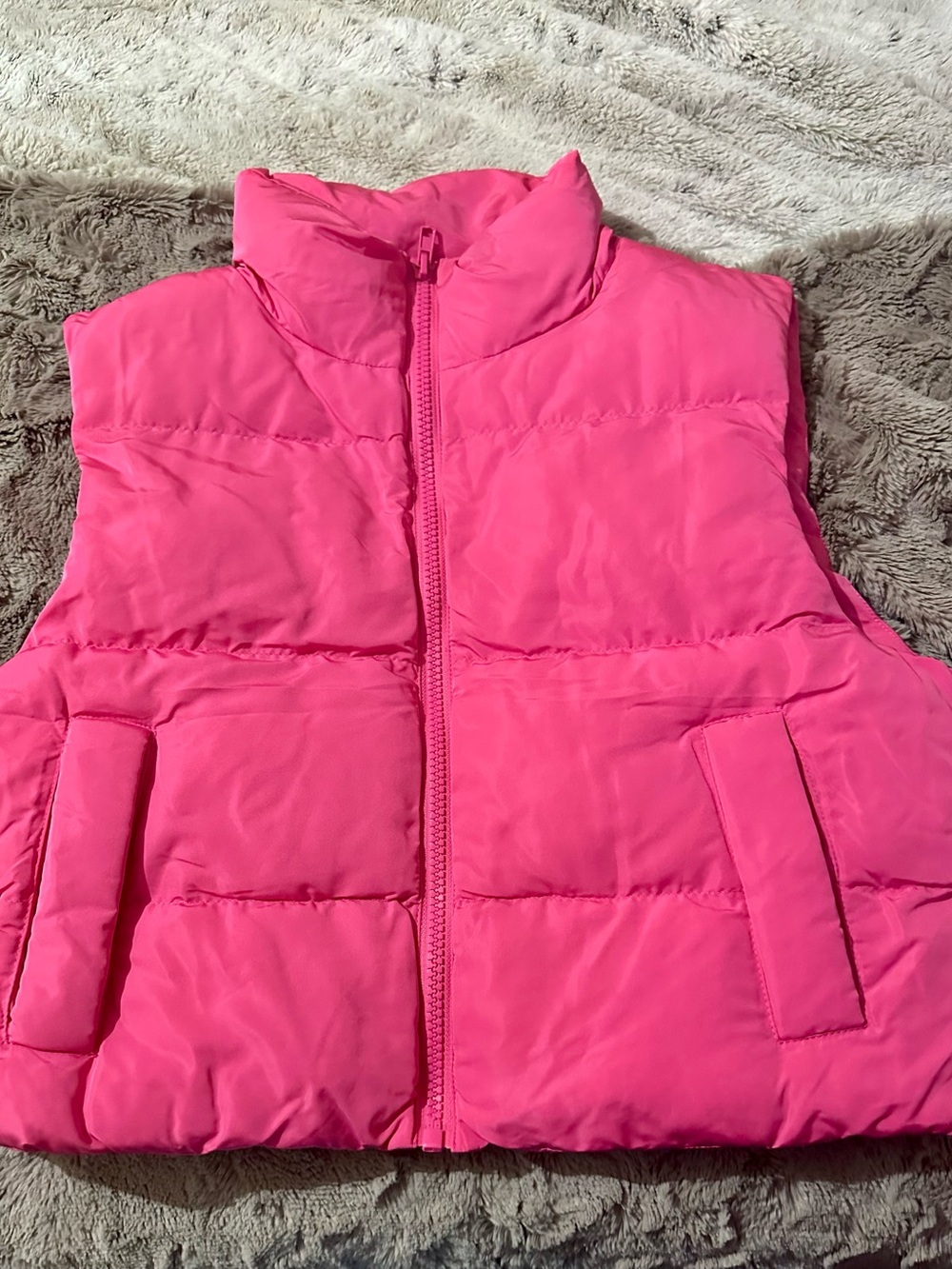 INC International Concepts Girls Neon Pink Puffer Vest